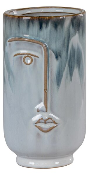 Vaza decorativa, Albastru, 9x9x17 cm