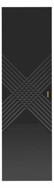 Cabinet de baie suspendat Natar, Negru lucios, Negru, PAL laminat, MDF, 120x35x35cm, 26 kg