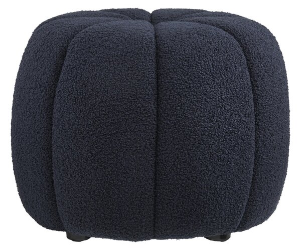 Taburet circular Paisley, Albastru inchis, 48x48x38 cm