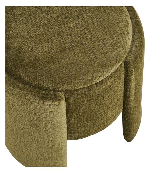 Taburet circular Walsdorf, Verde inchis, 42x42x44 cm