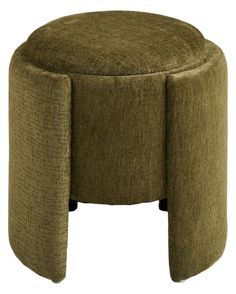 Taburet circular Walsdorf, Verde inchis, 42x42x44 cm