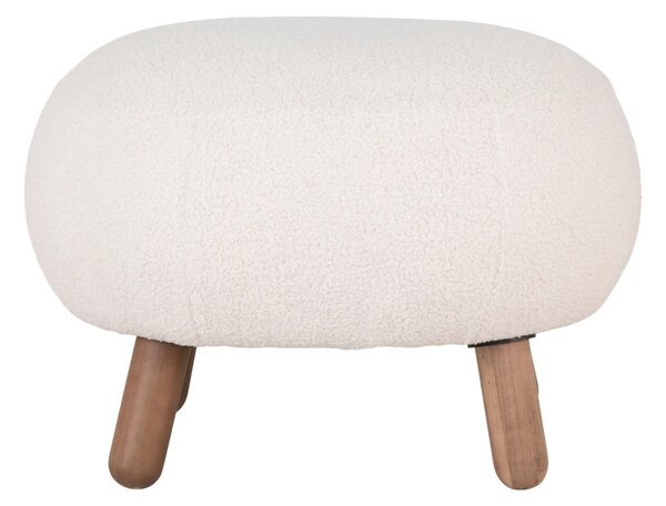 Taburet circular Savona, Alb, 47x56x41.5 cm
