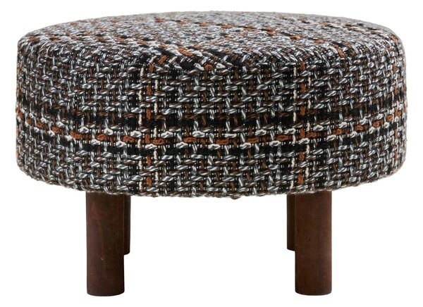 Taburet circular Falkirk, Negru, 50x50x36 cm