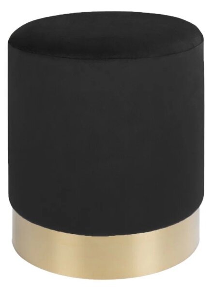 Taburet circular Gamby, Negru, 34x34x43 cm