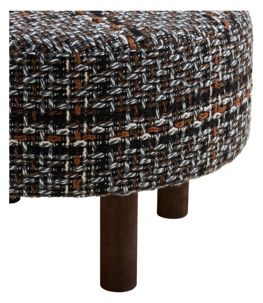 Taburet circular Falkirk, Negru, 50x50x36 cm