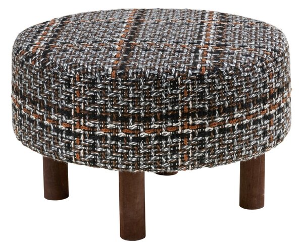 Taburet circular Falkirk, Negru, 50x50x36 cm