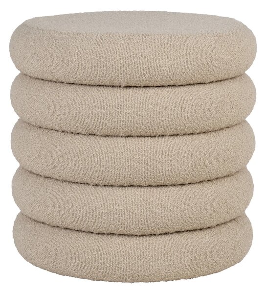 Taburet circular Brooklyn, Bej, 44x44x44 cm