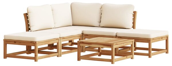 Set mobilier grădină cu perne, 6 piese, lemn masiv acacia