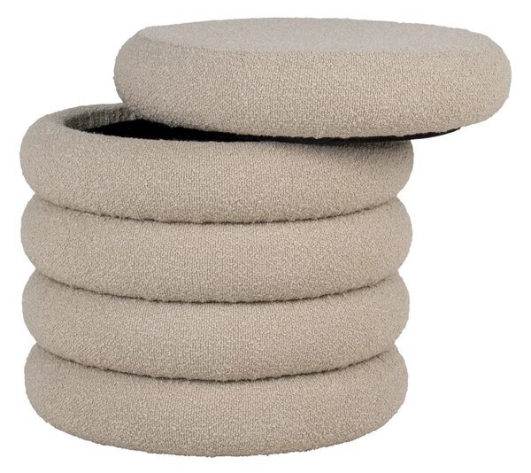 Taburet circular Brooklyn, Bej, 44x44x44 cm