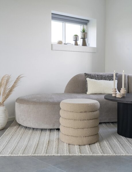 Taburet circular Brooklyn, Bej, 44x44x44 cm