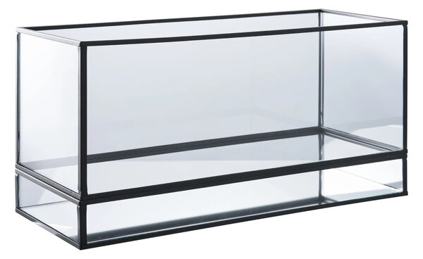Suport pentru lumanari Hurricane, Negru, 30x12x15 cm