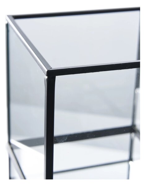 Suport lumanare Hurricane, Negru, 12x12x15 cm