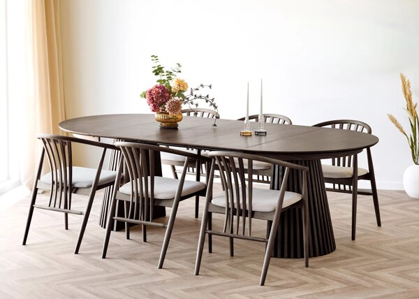 Set 7 piese Masa dining si scaune Osaka, Natural, 120x120x78 cm