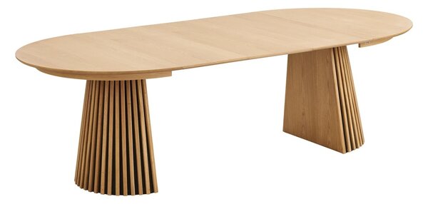 Set 7 piese Masa dining si scaune Osaka, Nuc natural, 120x120x78 cm