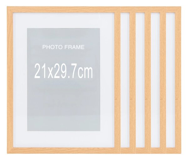 Set 5 piese Rame foto Marbella, Natural, 30x21x1.8 cm