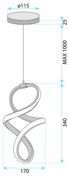 Lampă suspendată LED G074-1CP Gold