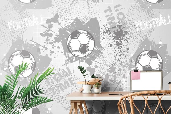 Tapet minge de fotbal în culoarea gri