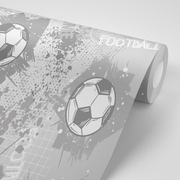 Tapet minge de fotbal în culoarea gri