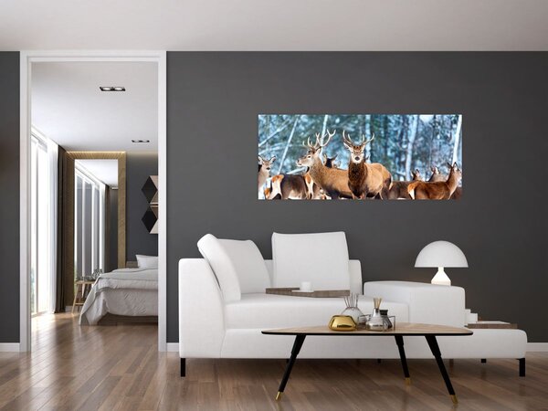 Tablou - Turma de căprioare (120x50 cm)