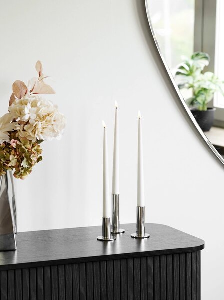Set 3 piese Suporturi pentru lumanari Candle Holders, Argintiu, 11.5x11.5x9 cm