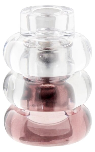 Set 3 piese Suporturi pentru lumanari, Transparent, 7x7x5 cm