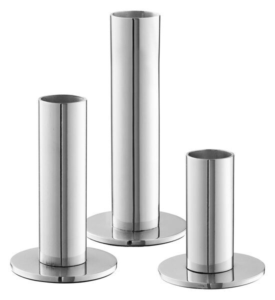 Set 3 piese Suporturi pentru lumanari Candle Holders, Argintiu, 11.5x11.5x9 cm