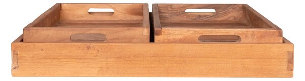 Set 3 piese Tavi decorative Faro, Teak, 39x29x5 cm