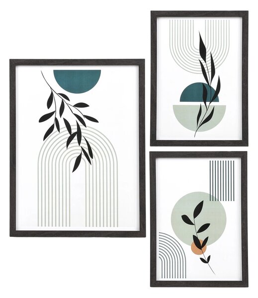 Set 3 piese Rame foto Aspen, Negru, 40x30x1.5 cm