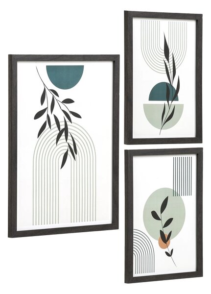 Set 3 piese Rame foto Aspen, Negru, 40x30x1.5 cm