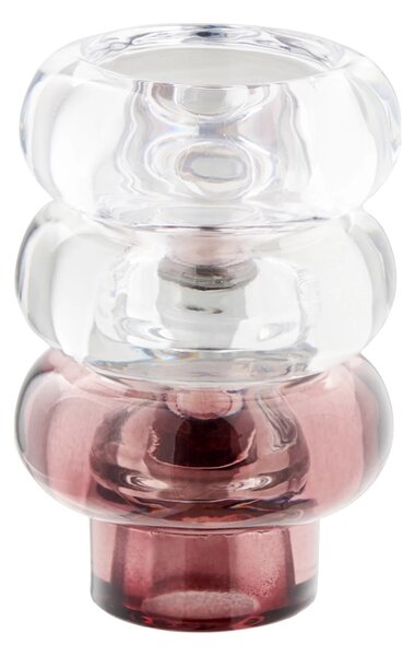 Set 3 piese Suporturi pentru lumanari, Transparent, 7x7x5 cm