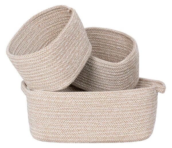 Set 3 piese Cosuri Teixo, Bej, 33x23x13 cm