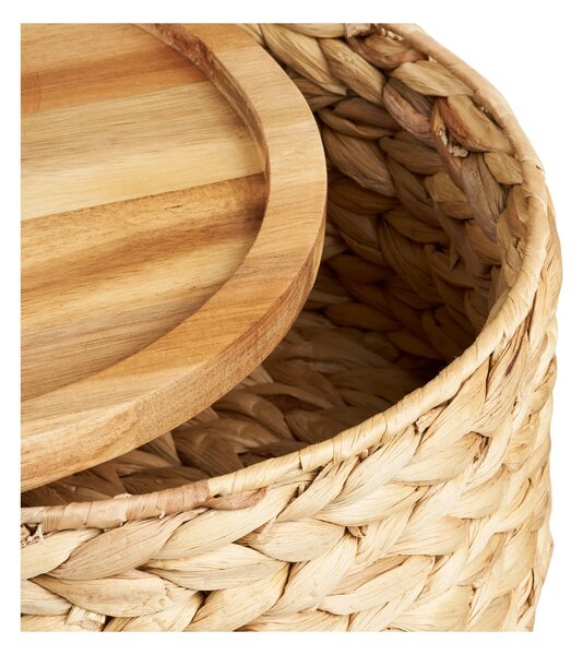 Set 3 piese Cosuri pentru depozitare Botofte, Natural, 30x30x15 cm