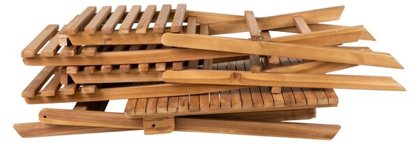 Set 3 piese Masa cafenea si scaune Cuenca, Natural, 60x46x75 cm