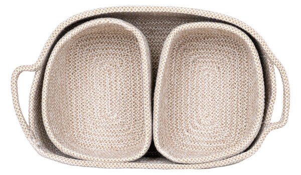 Set 3 piese Cosuri Teixo, Bej, 33x23x13 cm
