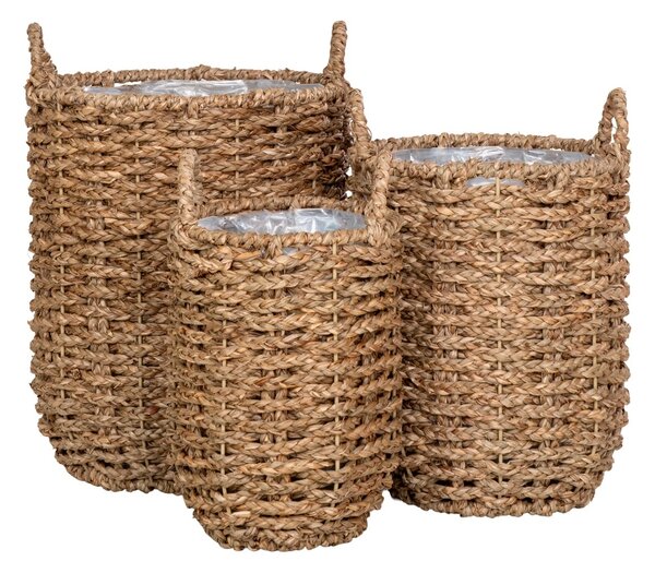 Set 3 piese Cosuri de rachita Hue, Natural, 26x26x32 cm