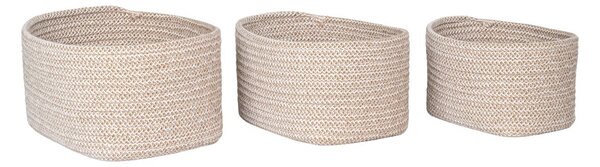 Set 3 piese Cosuri decorative Cadima, Bej, 23x18x13 cm