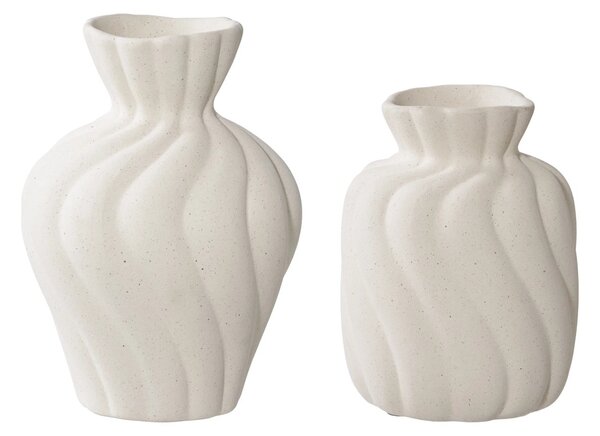 Set 2 piese Vaze decorative, Alb, 10.5x11x15 cm