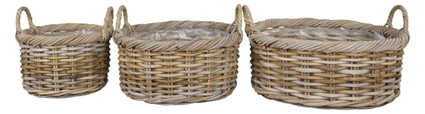 Set 3 piese Cosuri depozitare Kuta, Natura, 50x50x28 cm