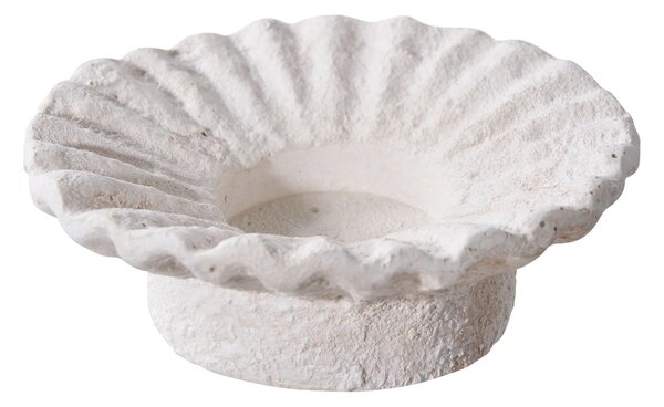Set 2 piese Suporturi pentru lumanari, Alb, 21.5x21.5x7.3 cm