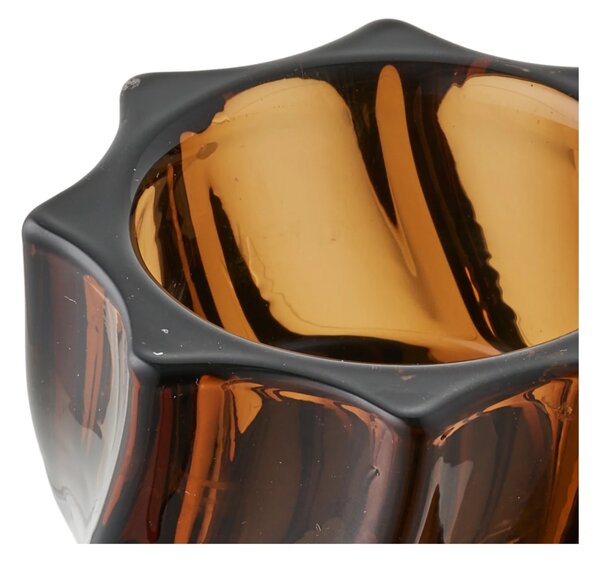 Set 2 piese Suporturi pentru lumanari, Maro, 6x6x7.5 cm