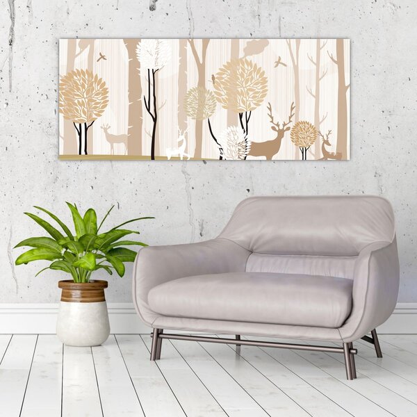 Tablou - Pădure ilustrată (120x50 cm)