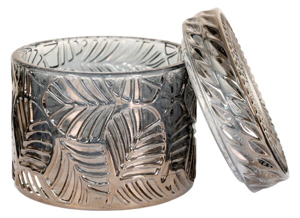 Set 2 piese Recipiente decorative, Gri inchis, 9x9x8.5 cm