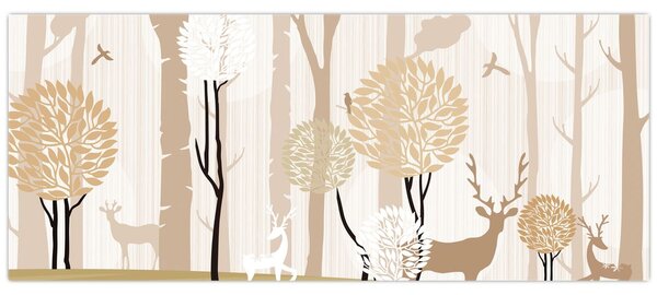 Tablou - Pădure ilustrată (120x50 cm)