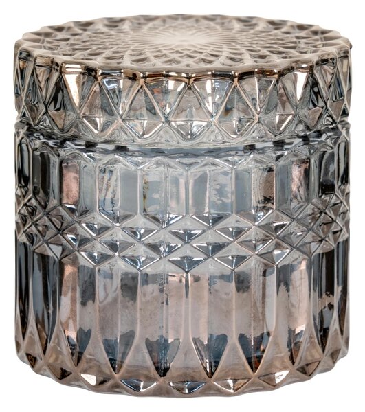 Set 2 piese Recipiente decorative, Gri inchis, 9x9x8.5 cm