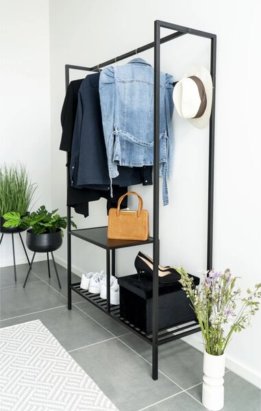 Dulap haine Vita, Negru, 38x101x170 cm