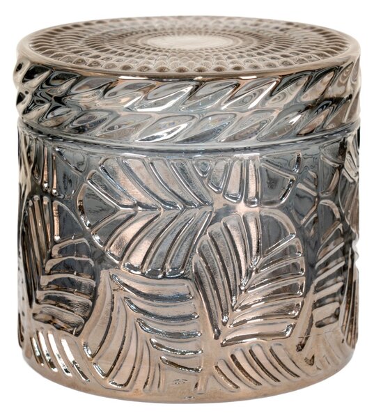 Set 2 piese Recipiente decorative, Gri inchis, 9x9x8.5 cm
