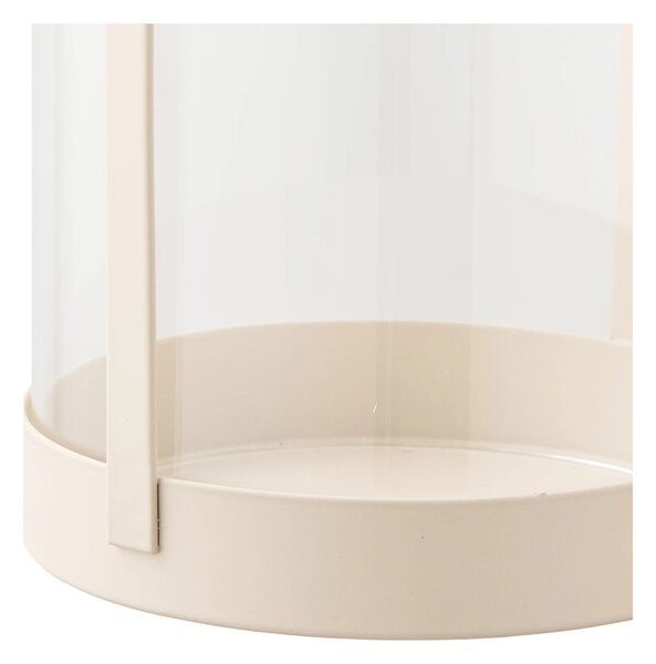 Set 2 piese Suporturi pentru lumanari Hurricane, Bej, 18x18x35 cm