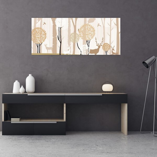 Tablou - Pădure ilustrată (120x50 cm)