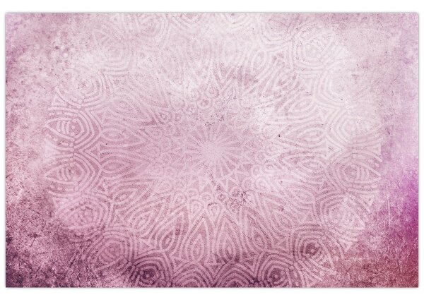 Tablou - Mandala pe zid roz (90x60 cm)