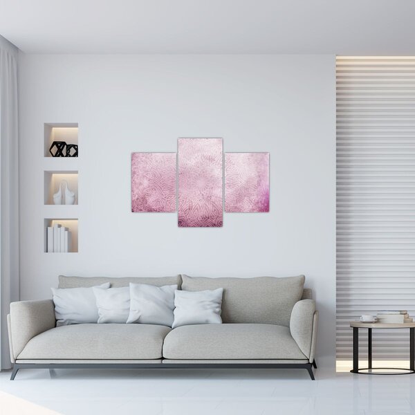 Tablou - Mandala pe zid roz (90x60 cm)